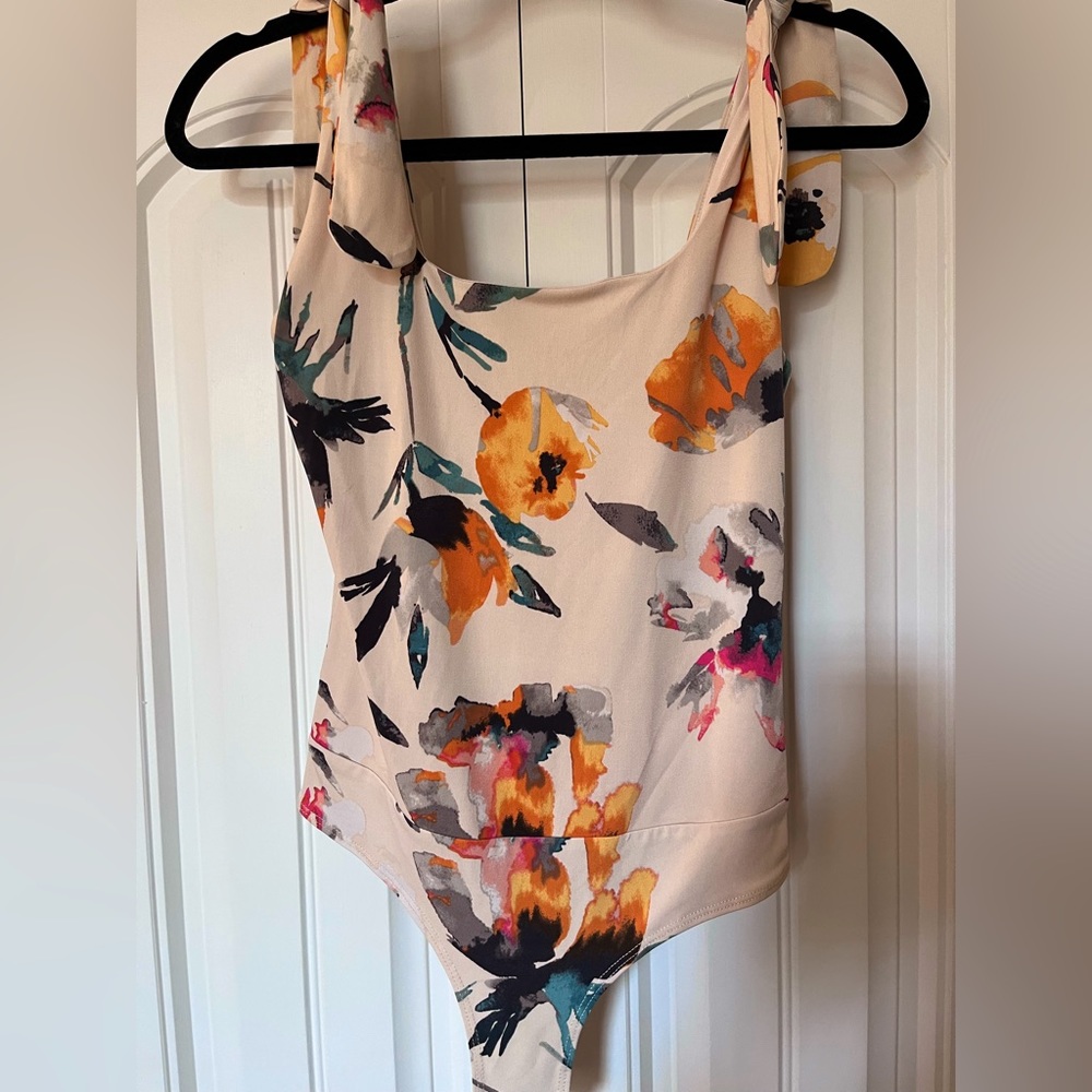 BCBG Tie Shoulder Bodysuit
